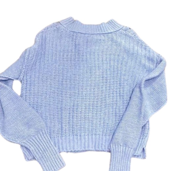 Free People Bell Song Pullover Vintage Blue Knit Sweater M - Picture 8 of 10